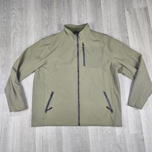 Red Head Mens Jacket Full Zip Softshell Fleece Lined Zip Pockets Green Size XL